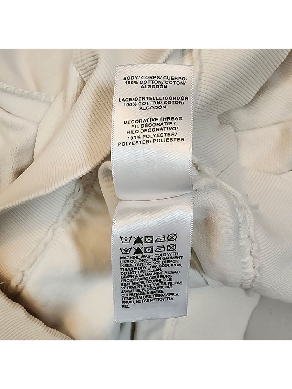 Lucky Brand Crochet Lace Trim Baja Hoodie XL Cream Boho NWOT 146721 - Picture 7 of 7